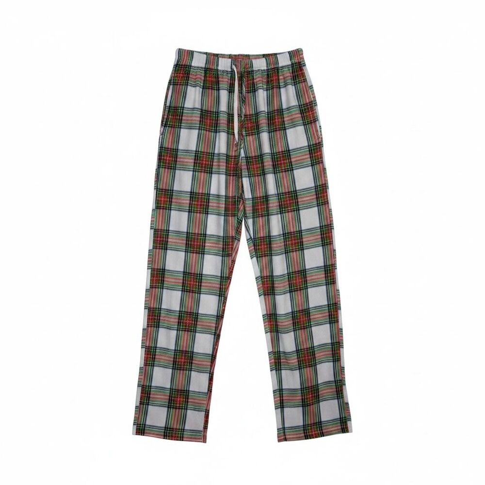 Just Love Flannel Pajama Sleep Pants Plaid Cream Red Blue Green Junior XS